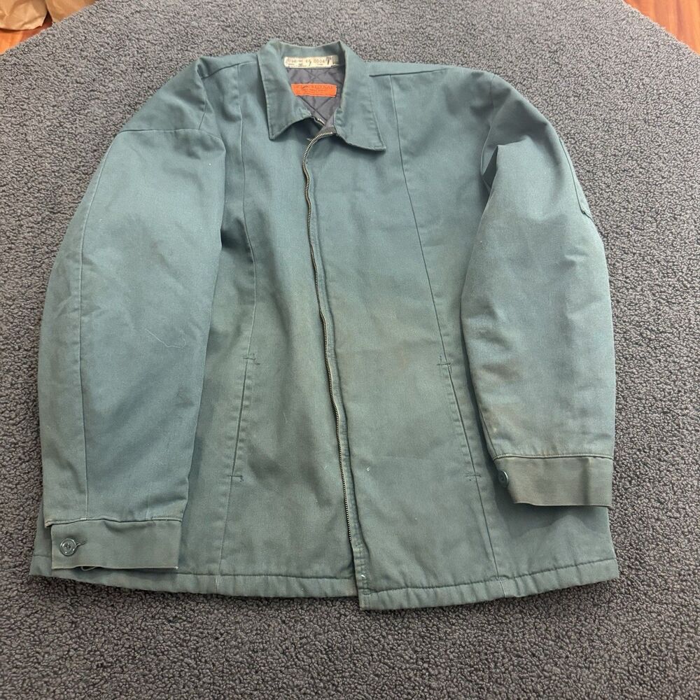 Vintage 80s 90s Red Kap Green Canvas Workwear Mechanics Jacket True Vintage XXL